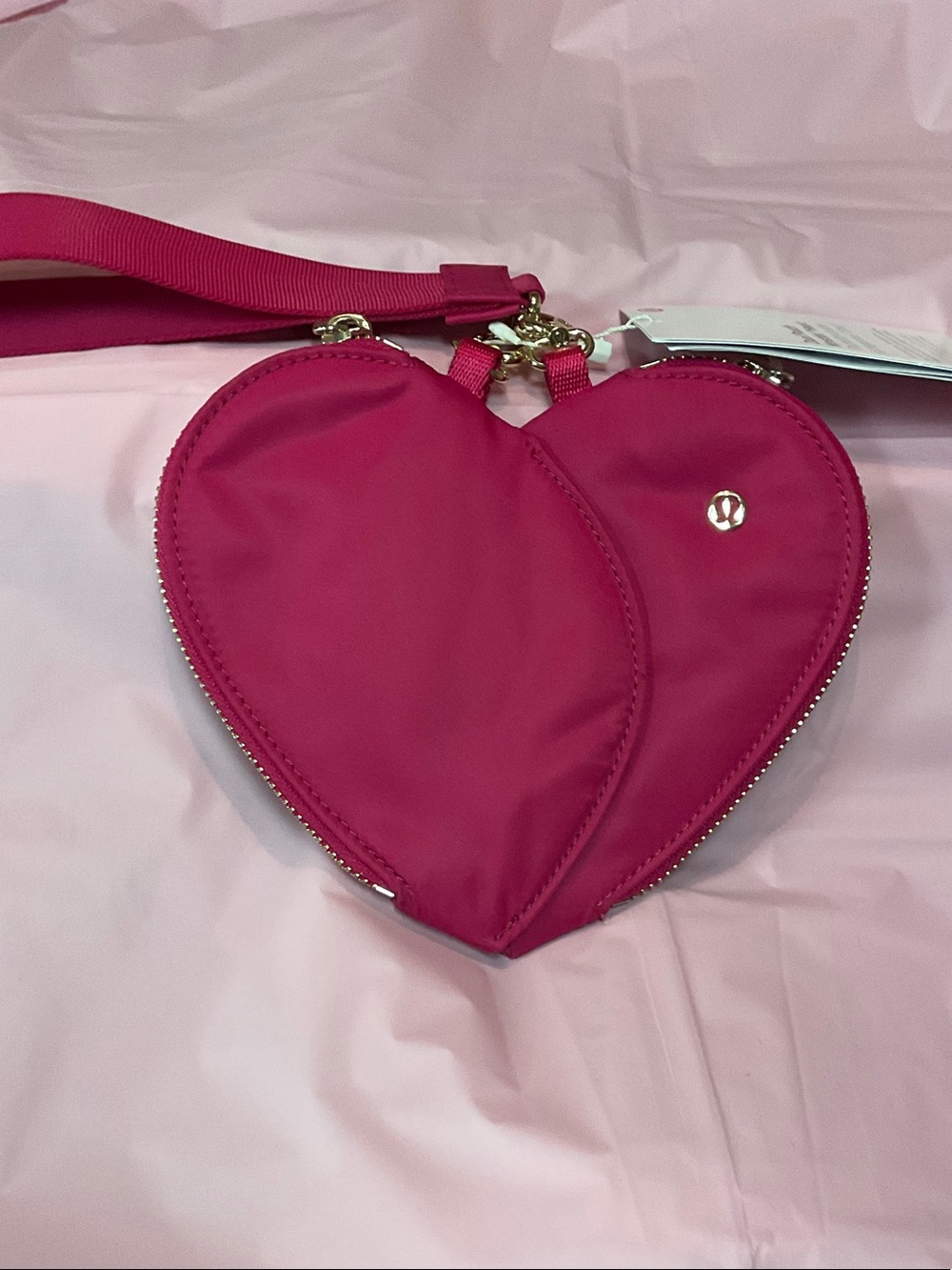 lululemon athletica Hot Pink Heart Crossbody Bag